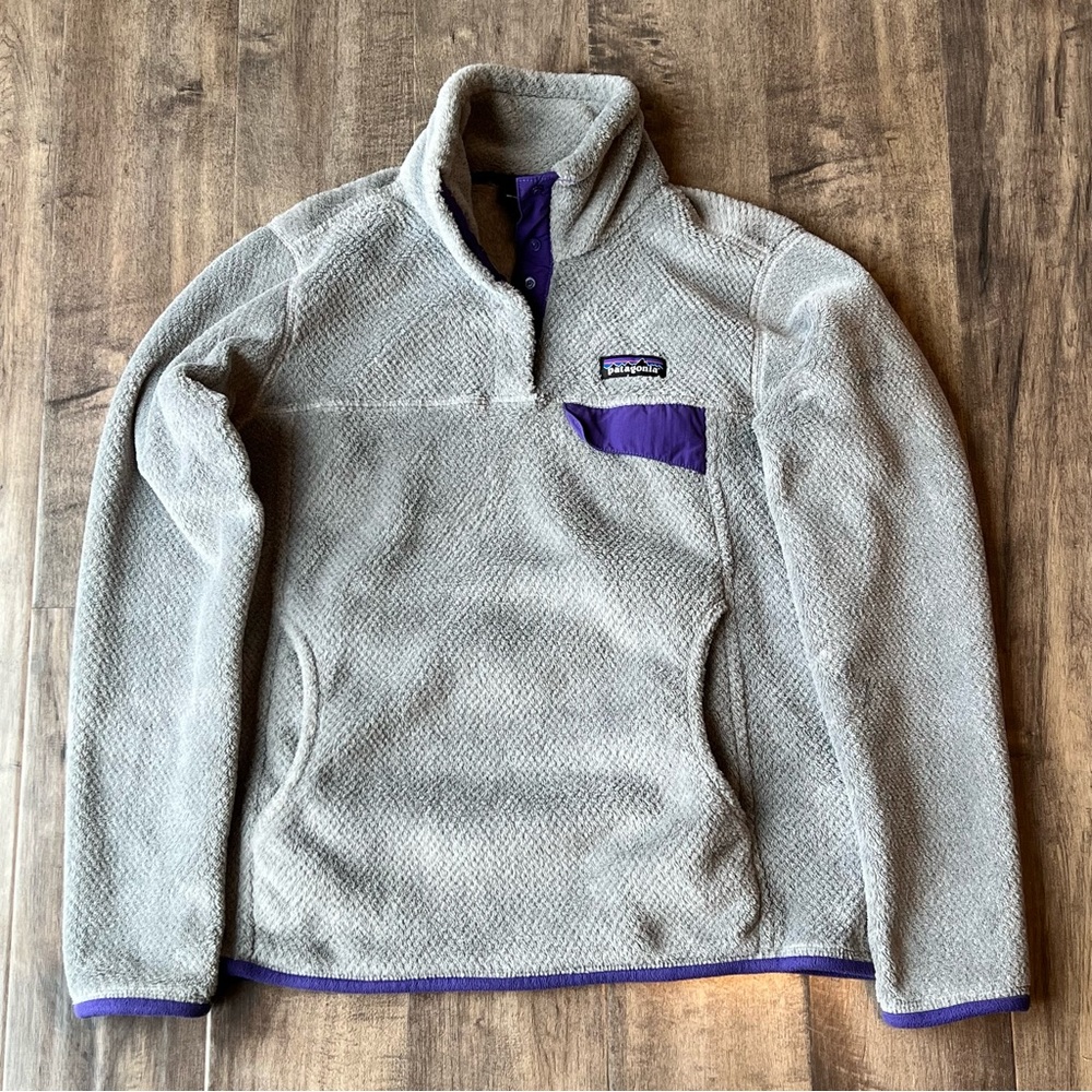 Patagonia Womens Size Small Re Tool Snap T Pullover Fleece Gray 25442 Small